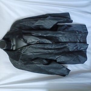 Jacqueline Ferrar Vintage Black Leather & Suede Jacket Coat Women’s Size L EUC